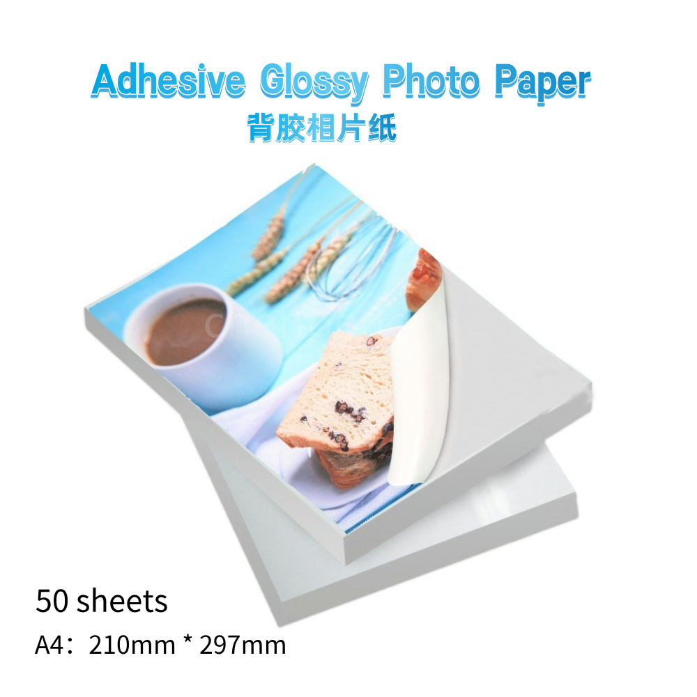 Ink Blotter Paper - Papel Fotográfico Adhesivo Brillante A4, 50