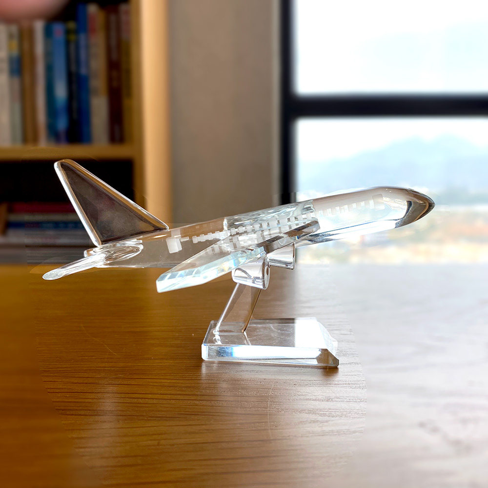 Paper Weight Crystal - Figuritas de avión de cristal transparente,
