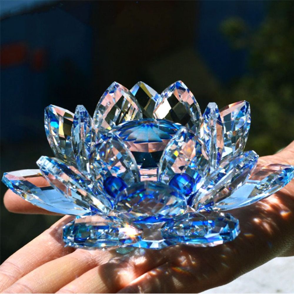 Paper Weight Crystal - Estatuilla de flor de loto de