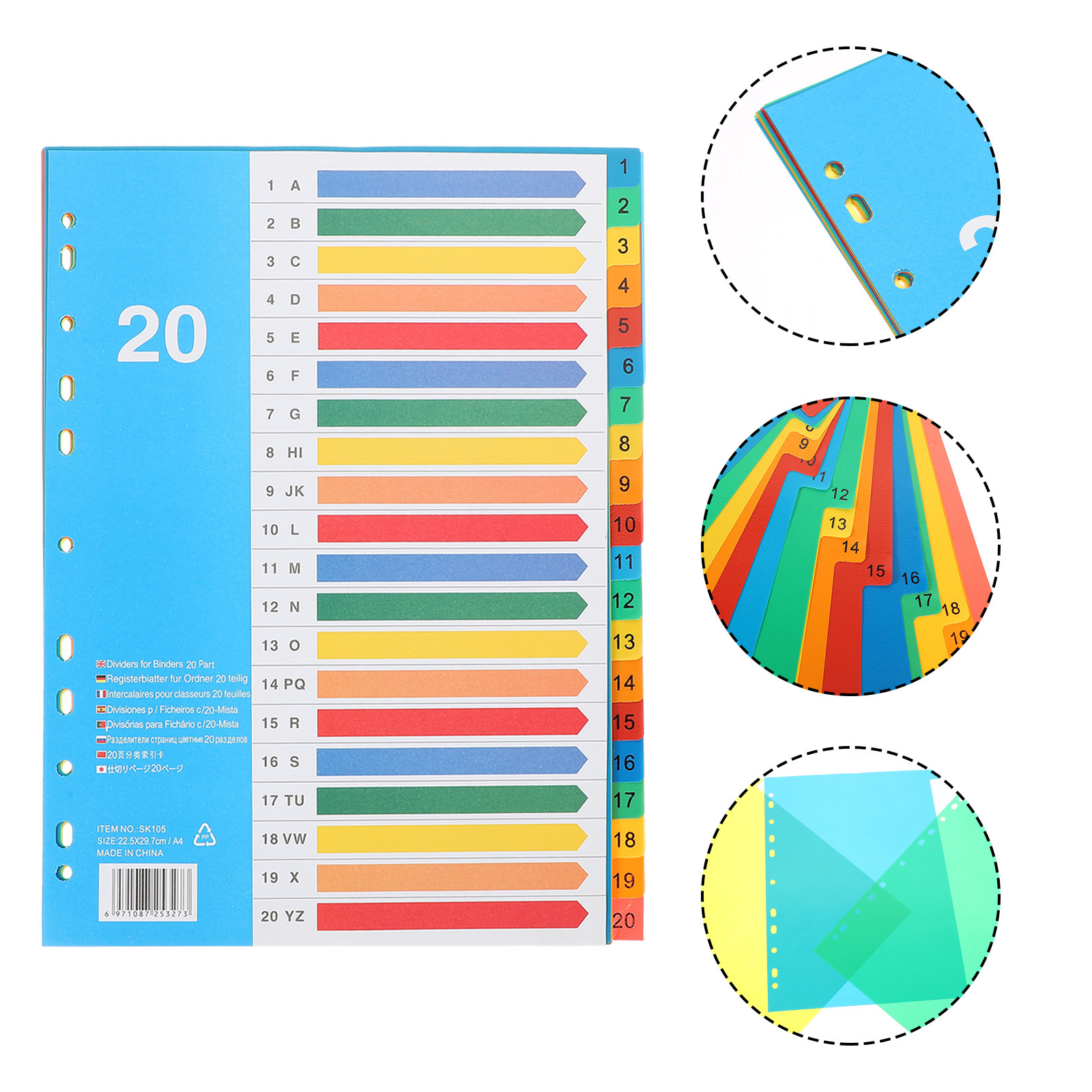 5 Divisores de Plástico PP Pre - Tab Divider A4 reseña y precio