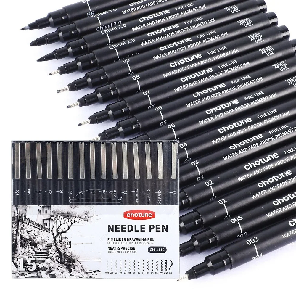 Microbolígrafos negros, 15 tam - Correction Pen Fine reseña y precio